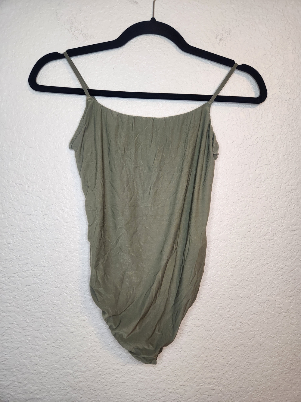Aerie Smoothez Spaghetti Strap Bodysuit olive green real good size M